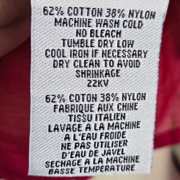 Eileen Fisher Size Large Red Sheer Blouse Button Front Round Neck Long Sleeve - Picture 10 of 12